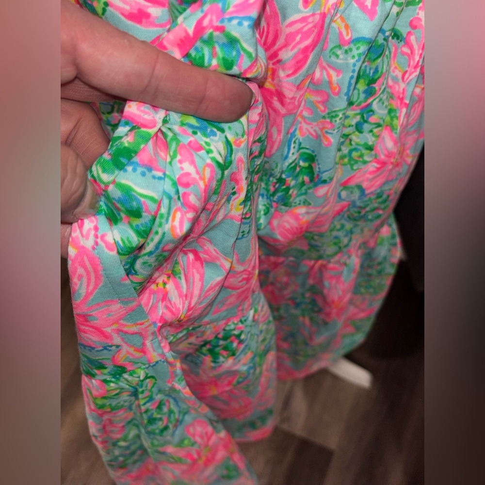 NWOT Lilly Pulitzer Geanna Dress Surf Blue So Shellegant Large Tropical Cotton - Picture 6 of 14